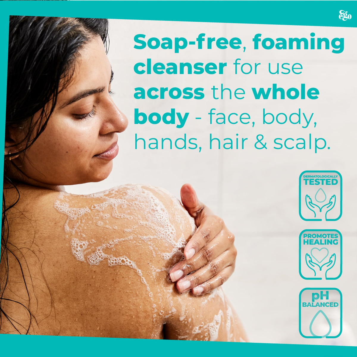 QV Gentle Wash (500g) for Dry, Sensitive Skin, pH Balanced, Unscented, Soap Free, Moisturising Soap alternative that lathers for Dry Skin Eczema, Psoriasis, Dermatitis for whole body