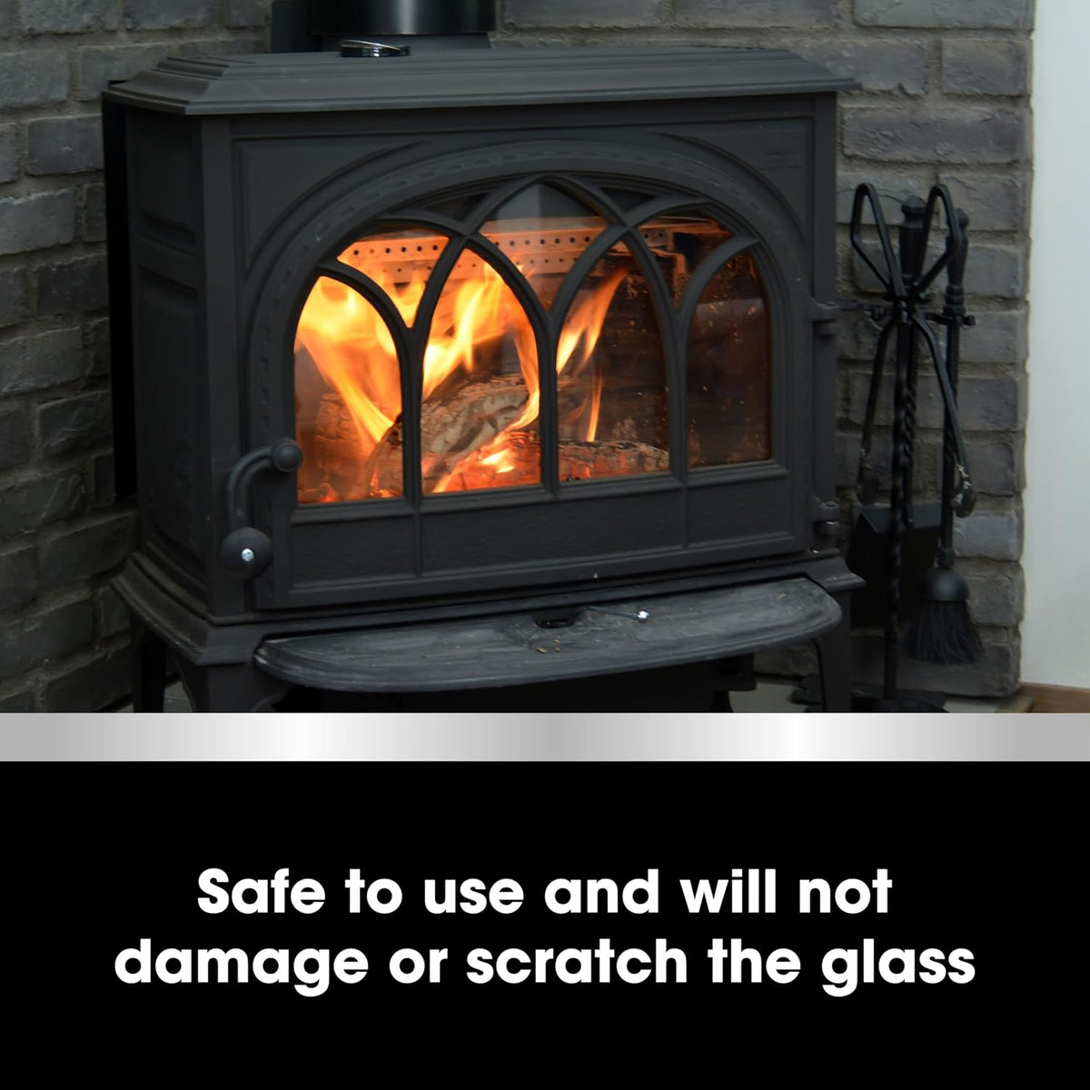 Furniture Clinic Stove Care Kit – Clean and Restore Log Burners, Grates, & Fireplaces – Removes Soot and Dirt – Stove Glass & Metal Cleaner and Stove Polish