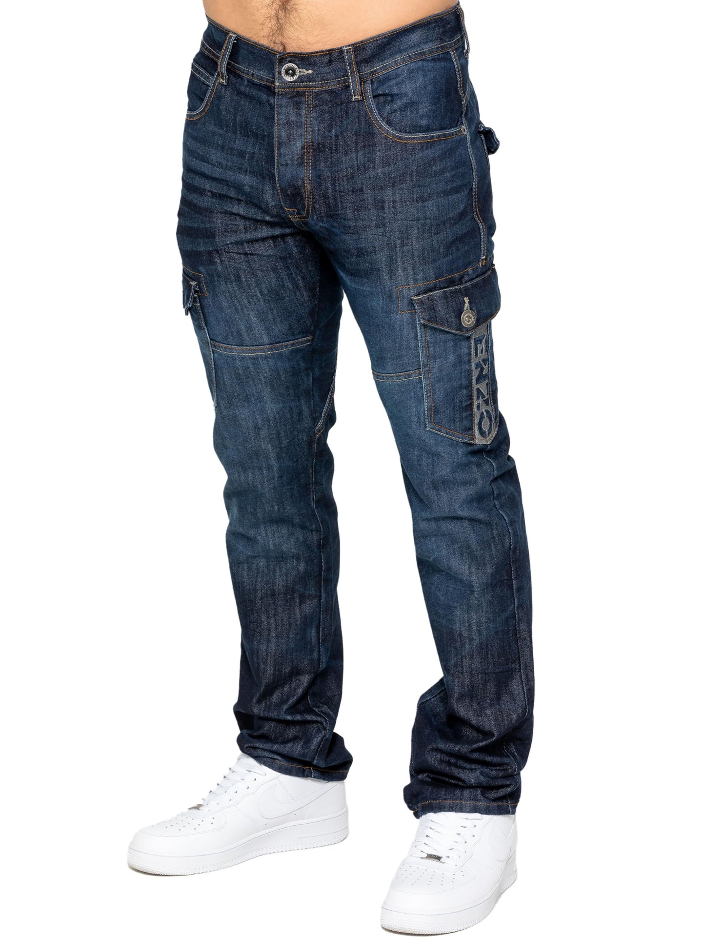 989Zé ENZO Mens Jeans Straight Leg Regular Fit Casual Cotton Denim Pants Trousers All Waist Sizes