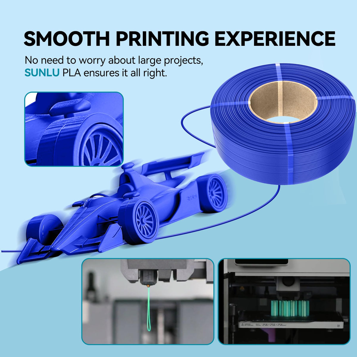 SUNLU 3D Printer Filament PETG Filament Refill 1.75mm,Suitable for SUNLU Third-Generation Reusable spools,Dimensional Accuracy +/- 0.02 mm,1kg per Spool, Pack of 4,4 Black