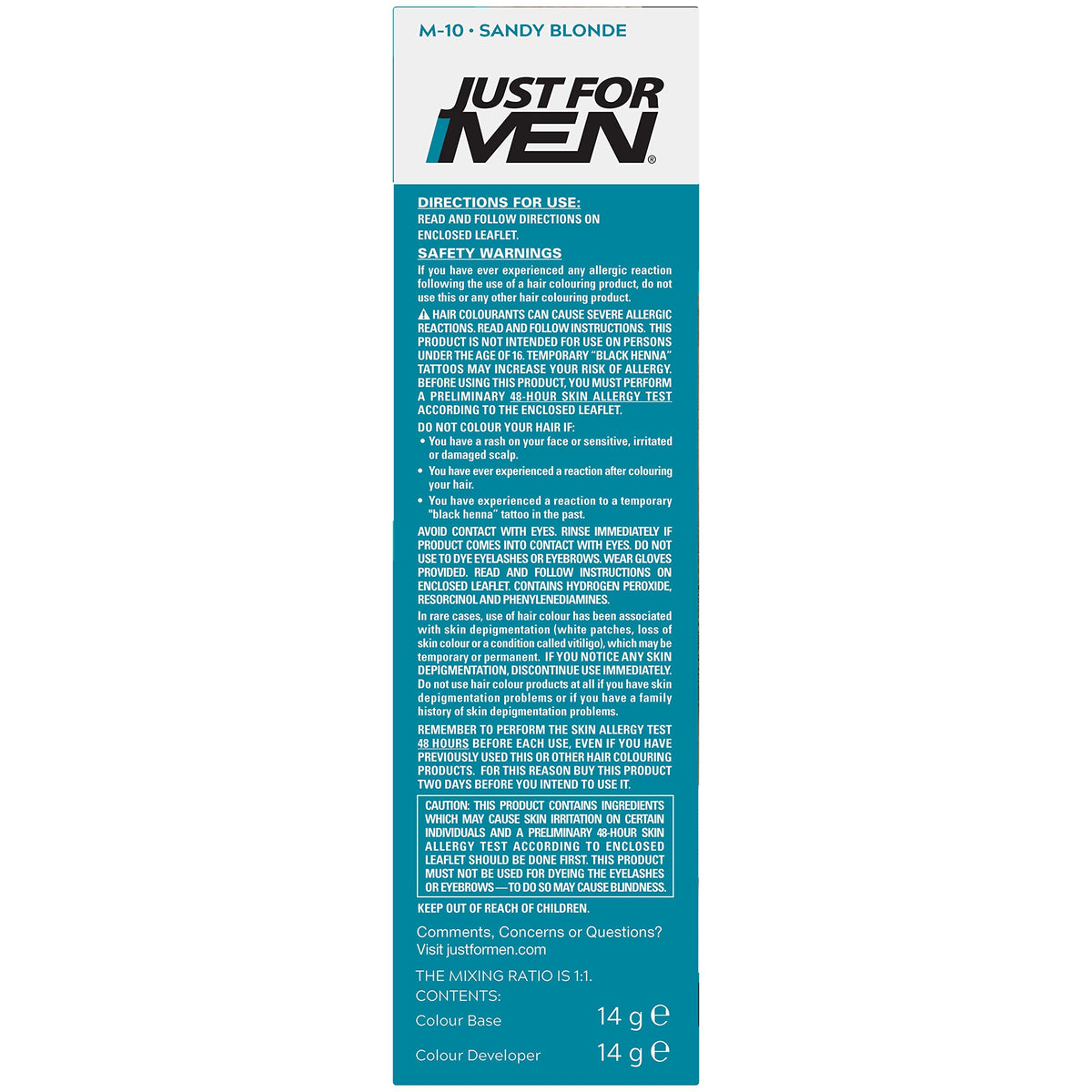 Just for men Moustache & Beard Dark Brown Dye, Eliminates Grey for a Thicker & Fuller Look M45