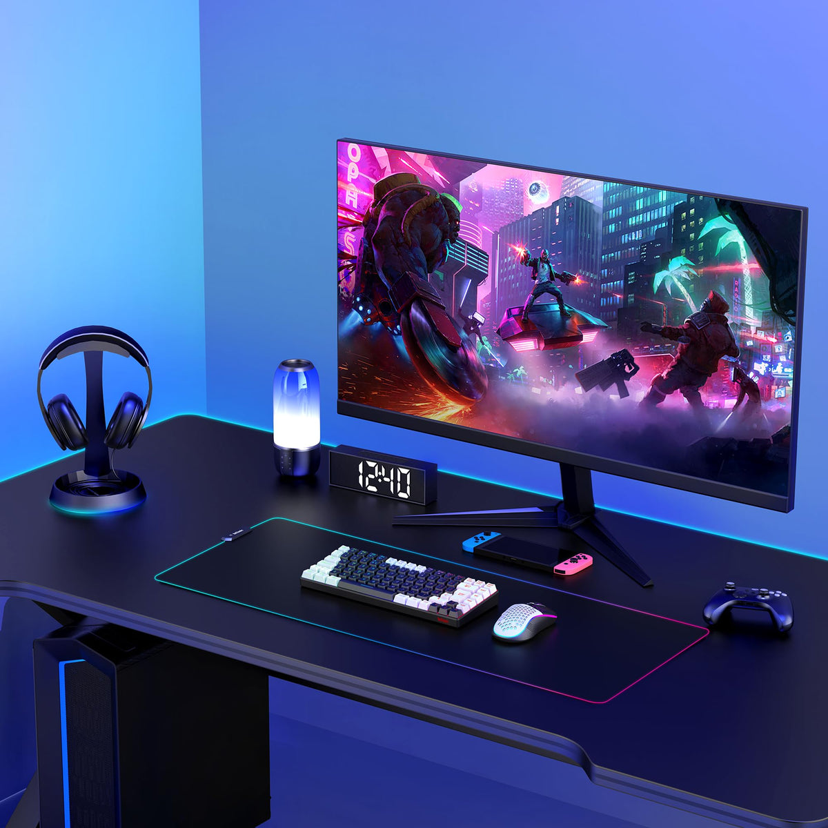 RedThunder K84 75% Wireless Gaming Keyboard and Mouse Rainbow Backlight UK Layout 85 Keys TKL Ultra Compact Mini Design Lightweight Honeycomb Gaming Mouse for PC Mac PS5 Xbox Office Gamers