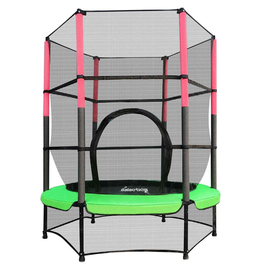 GALACTICA 55" Kids Mini Trampoline with Safety Enclosure Net — Max 25 kg | 4 Colours