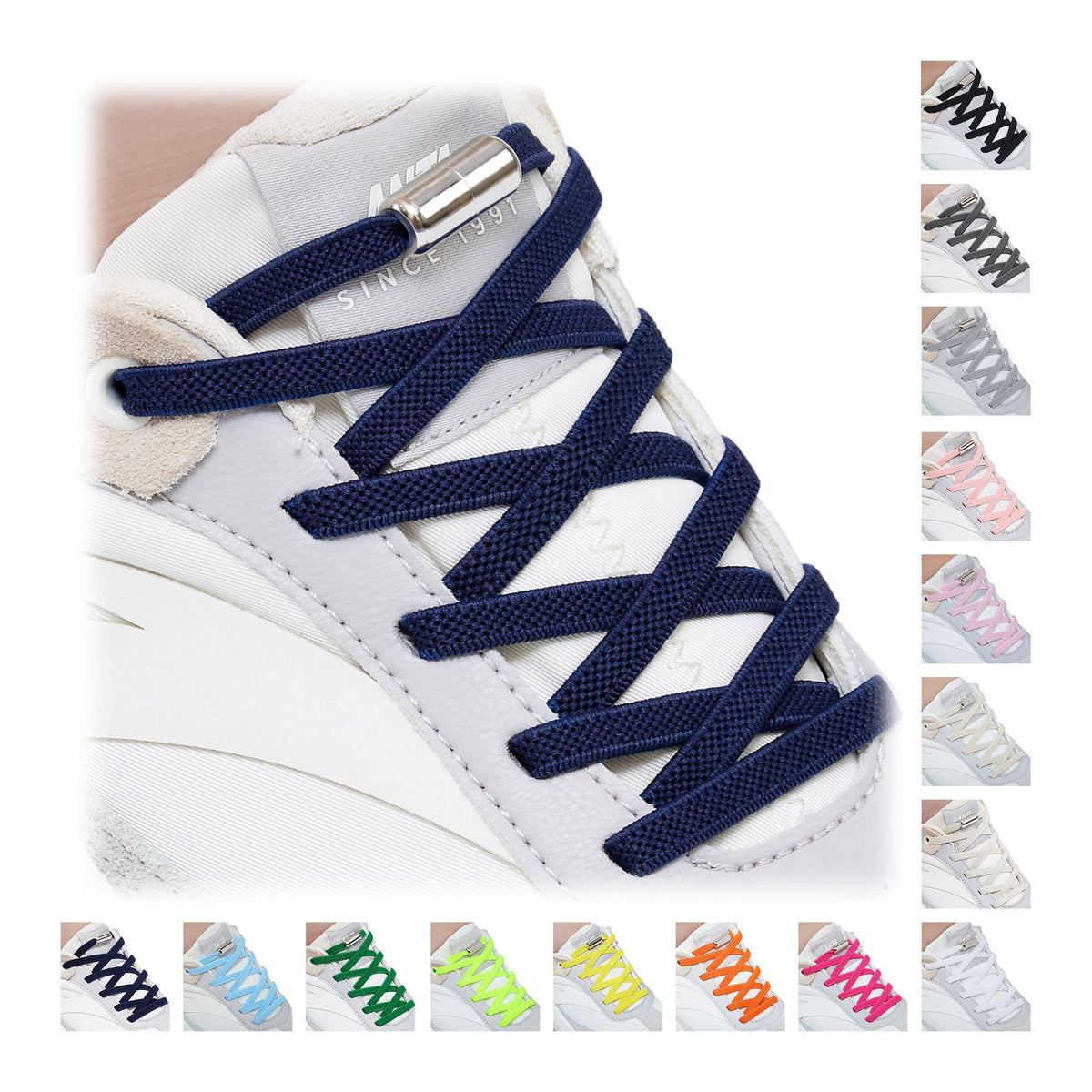 Handshop 2 Pairs Elastic Laces, No Tie Shoelaces for Trainers