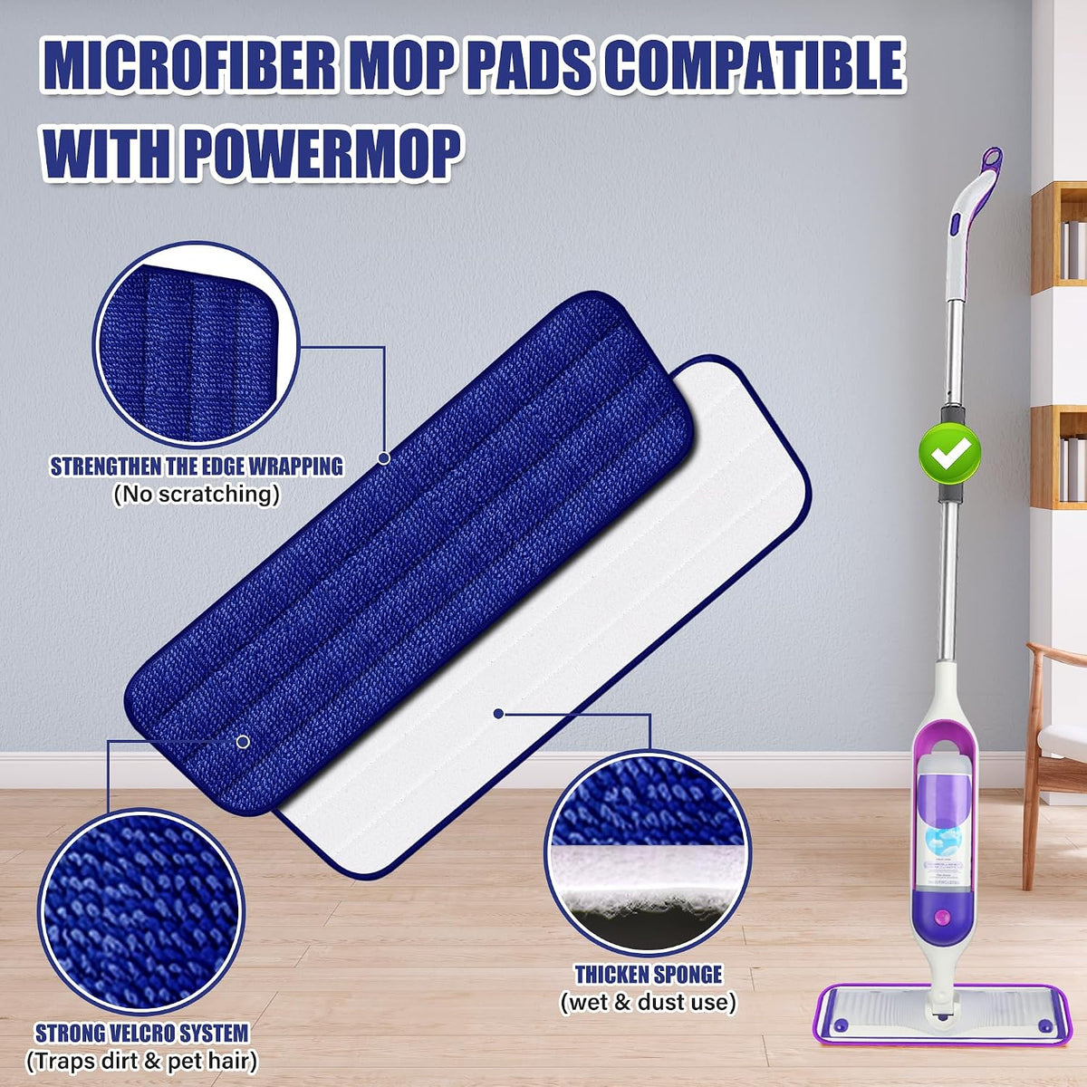 Spray Mops with 3 Washable Pads: Microfibre Floor Mop for Cleaning Floors