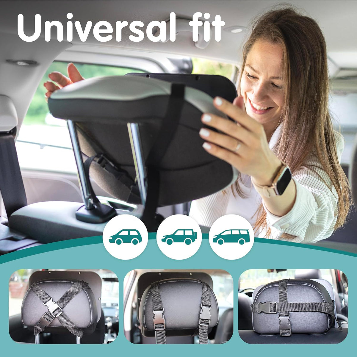 Onco Baby Car Mirror - Award-Winning, Shatterproof & Shakeproof [Black]