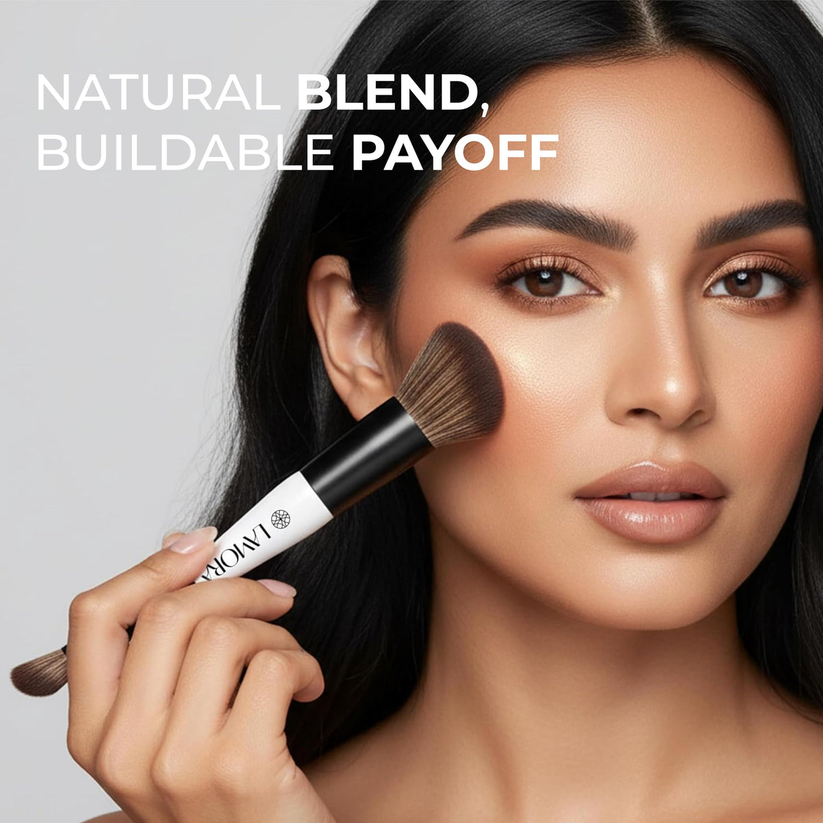Make Up Brush Foundation Kabuki Flat Top, Perfect For Blending Liquid Cream