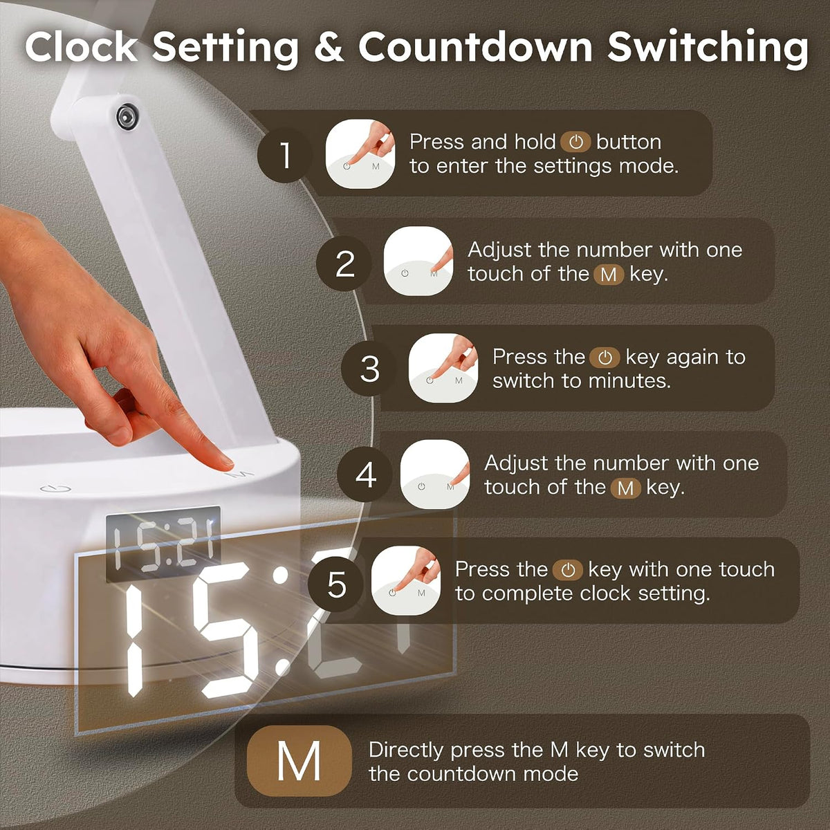 Small LED Rechargeable Portable Foldable Cordless Desk Table Lamp