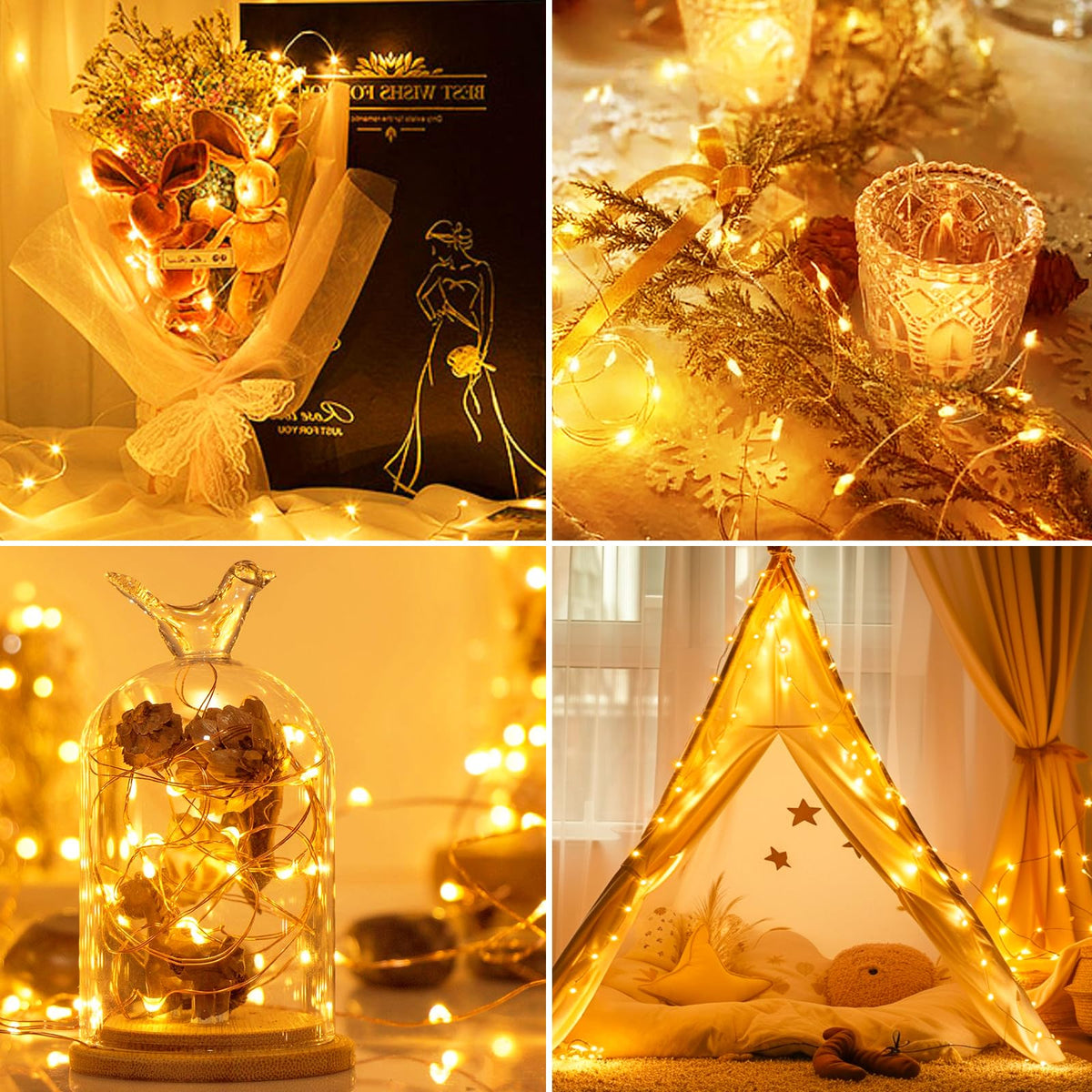 btfarm 2 Pack Halloween Orange Fairy Lights Battery Operated with Timer