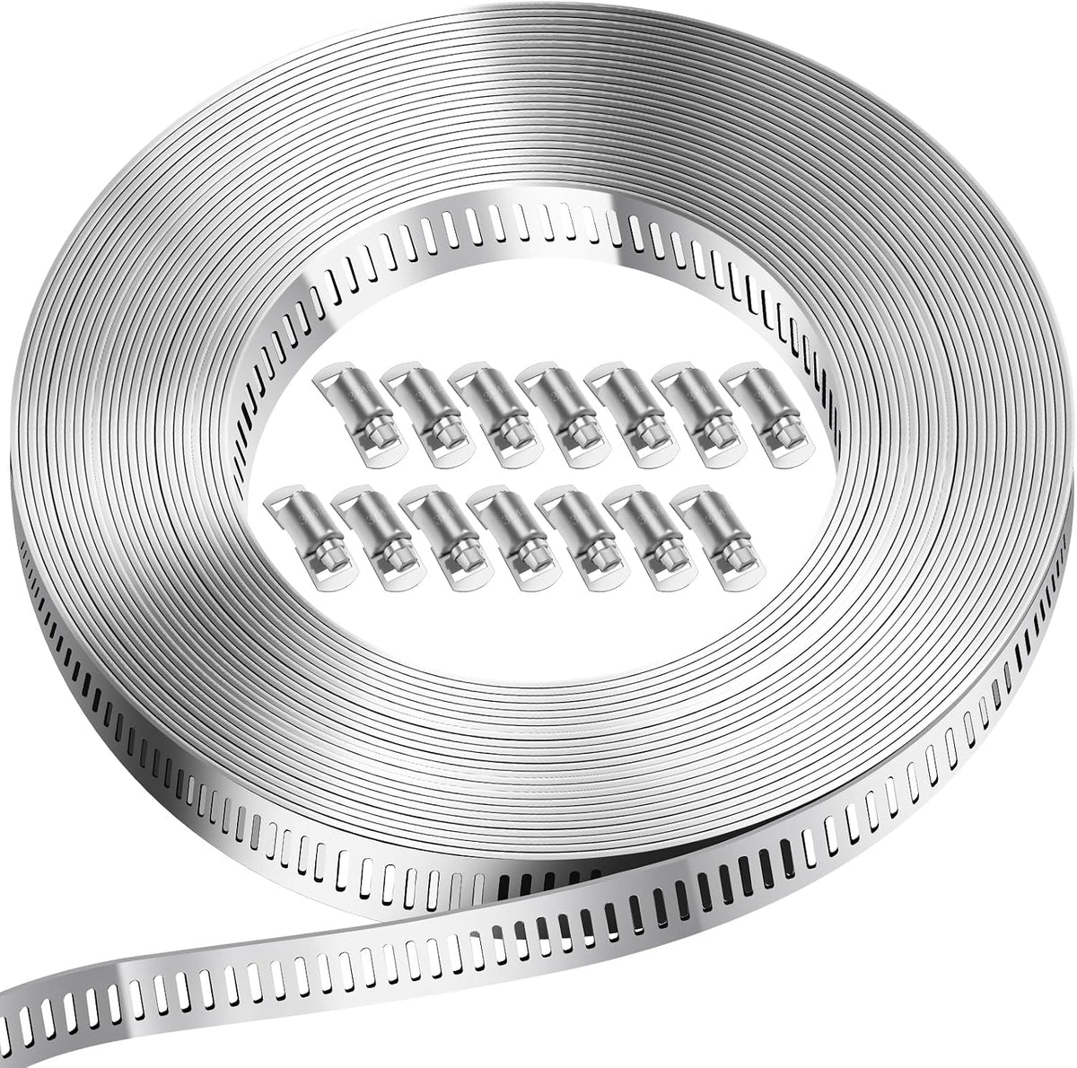 Bolatus Hose Clips 21-38 mm, 12 Pcs Hose Clamp Stainless Steel 304