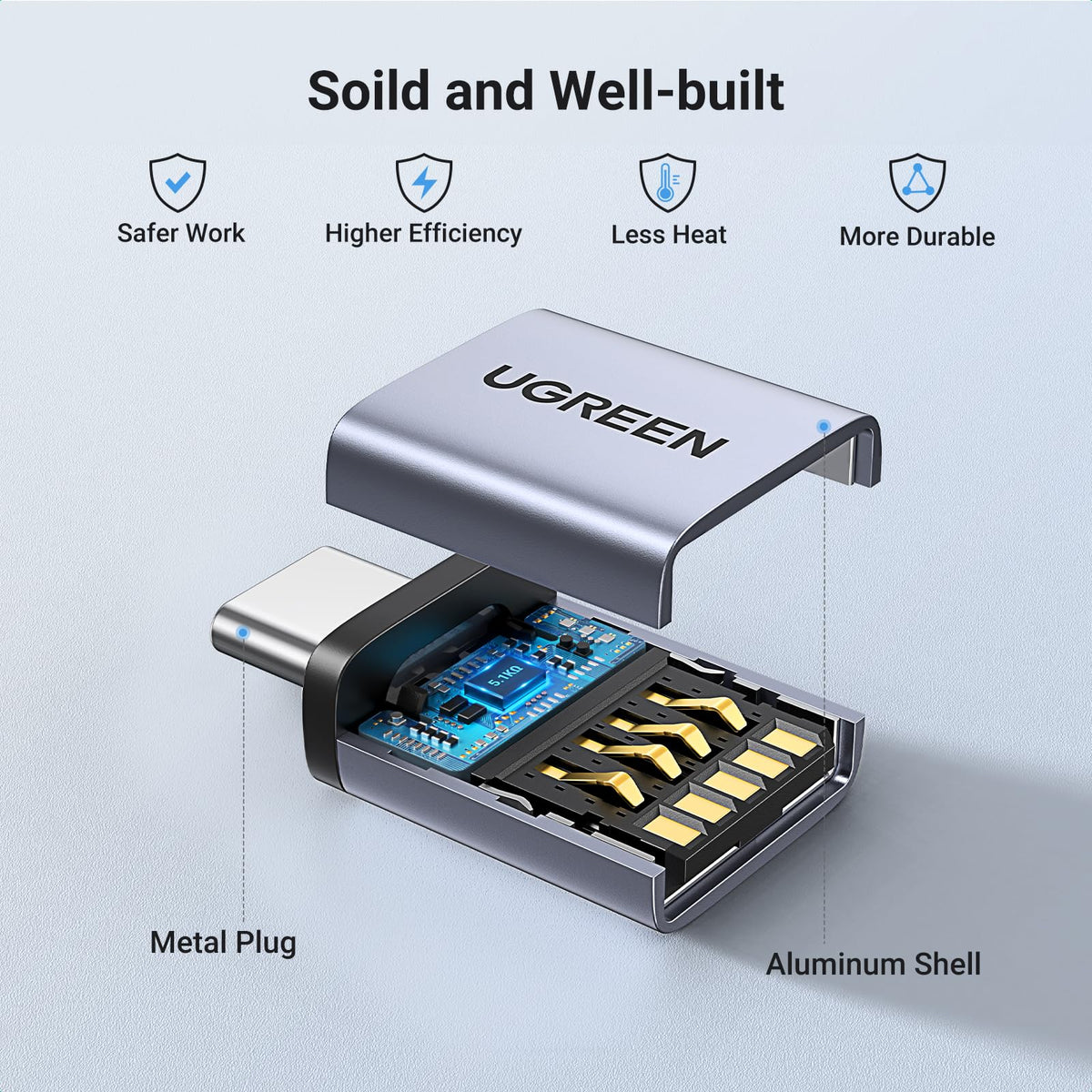 UGREEN USB to USB C Adapter 10Gbps for iPhone, iPad, MacBook, Galaxy 4 Pack