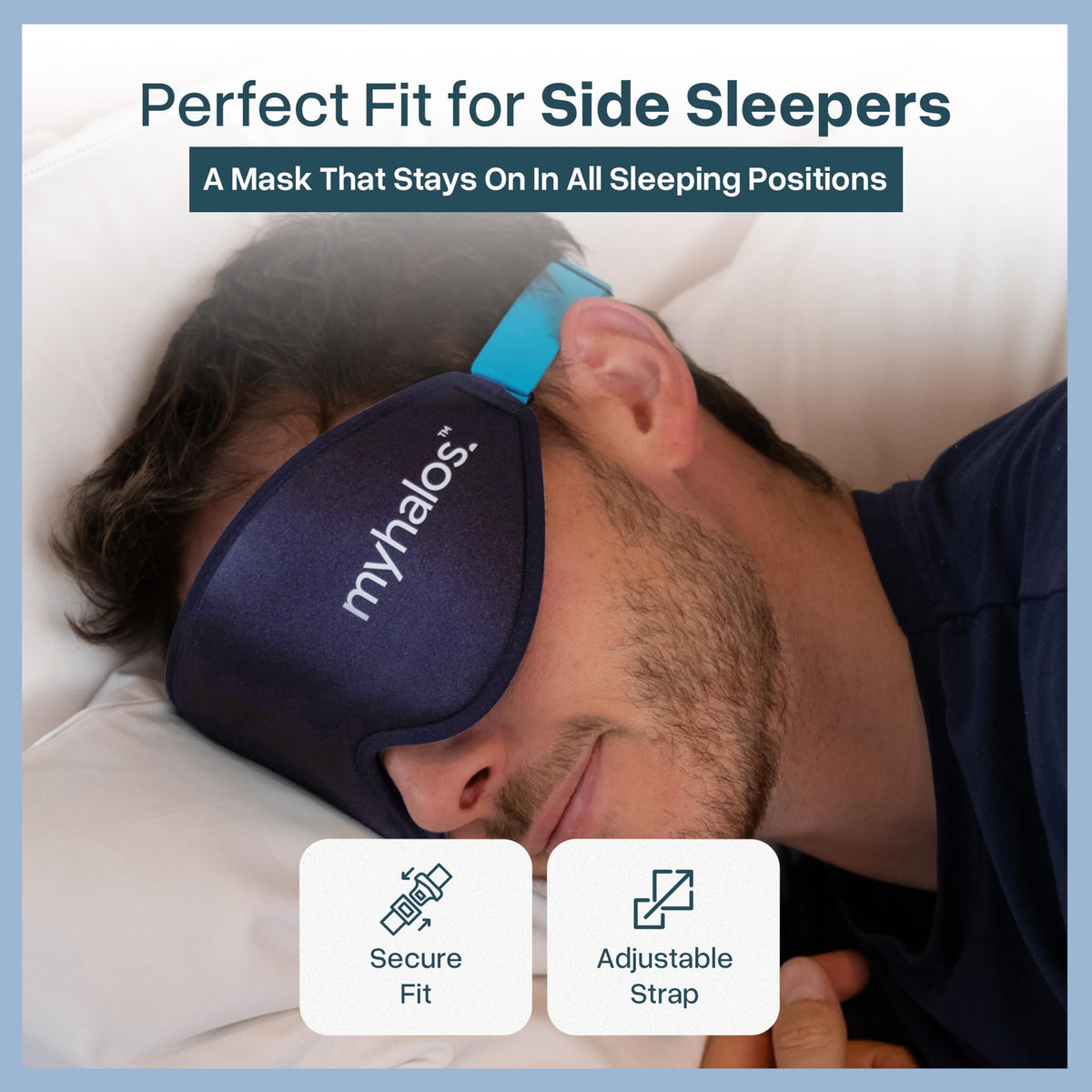 MyHalos Blackout Sleep Mask, Eye Mask for Sleeping, Zero Pressure, Travel
