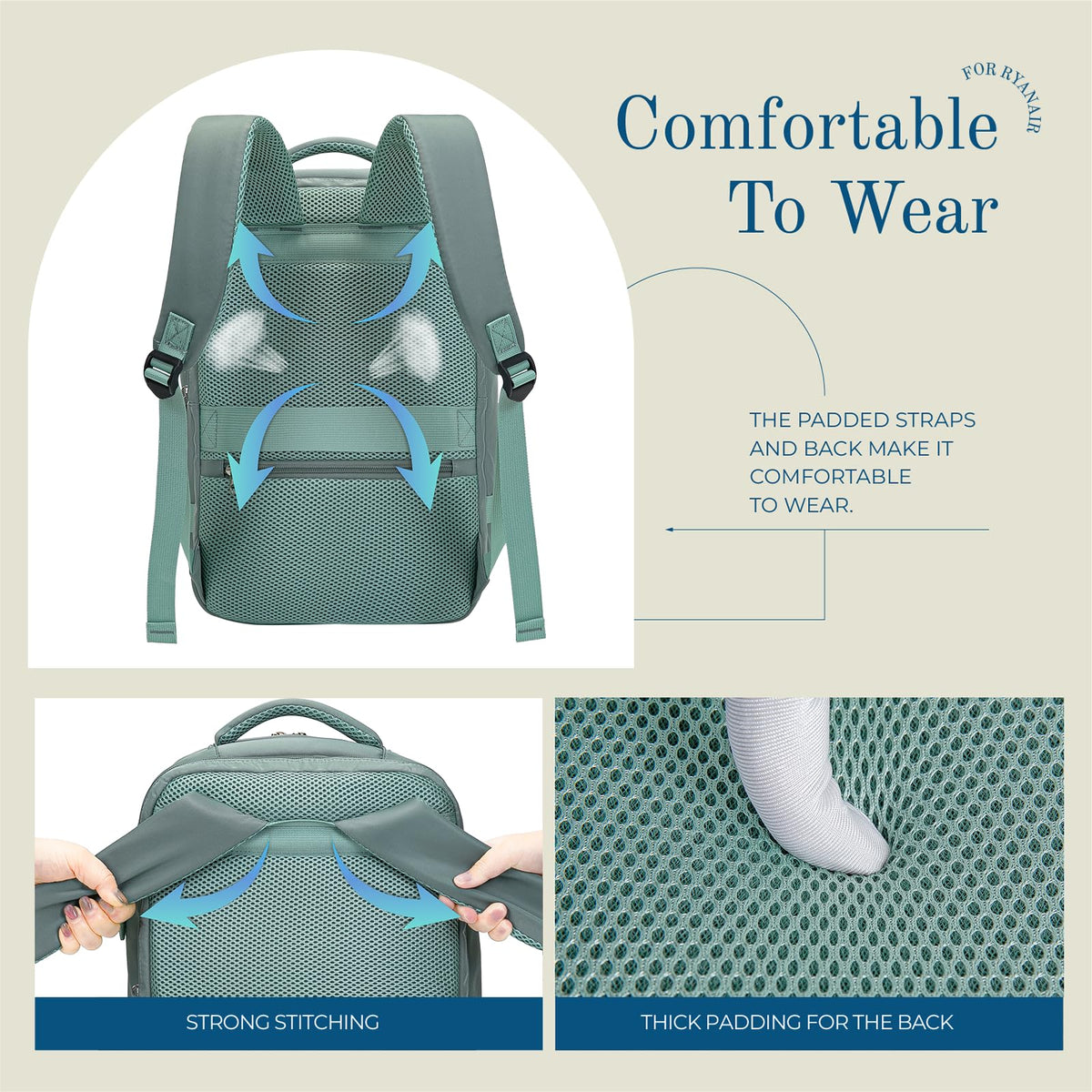 Lossga for Ryanair Cabin Bags 40x30x20,Cabin Bag Travel Backpack