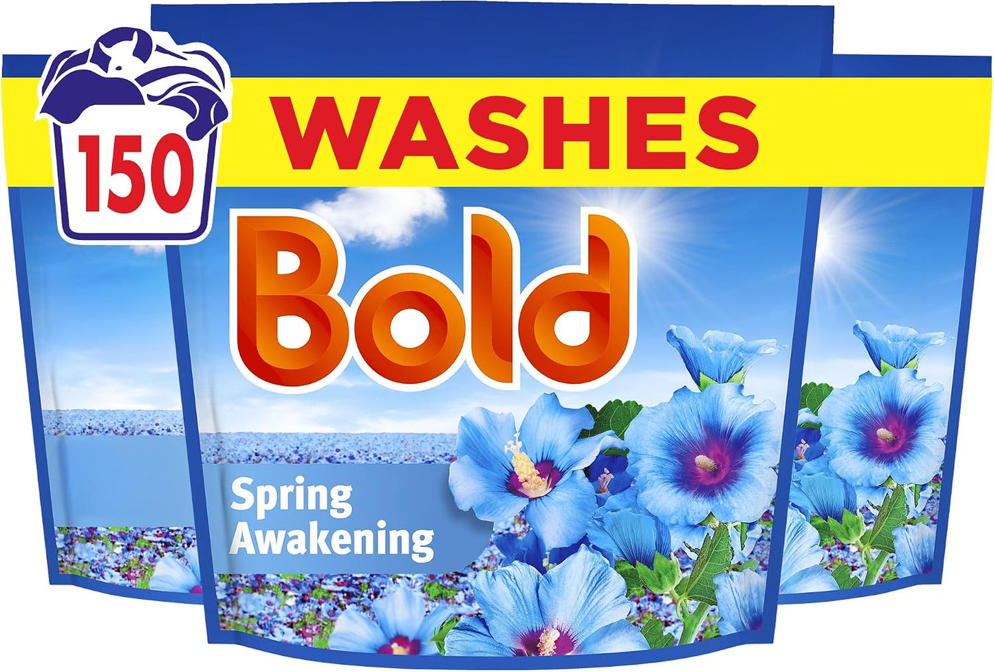 Bold Spring Awakening PODS® Washing Liquid Laundry Detergent Capsules 3 x 50 Washes, 3 x 50ct, Outdoor Freshness That Lasts And Lasts, With Built-In Lenor Softener