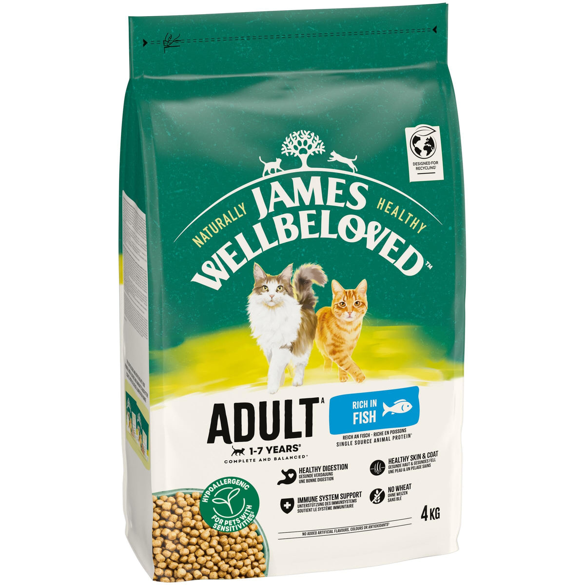 James Wellbeloved Hypoallergenic Dry Cat Food for Adult Cats Turkey 4 kg