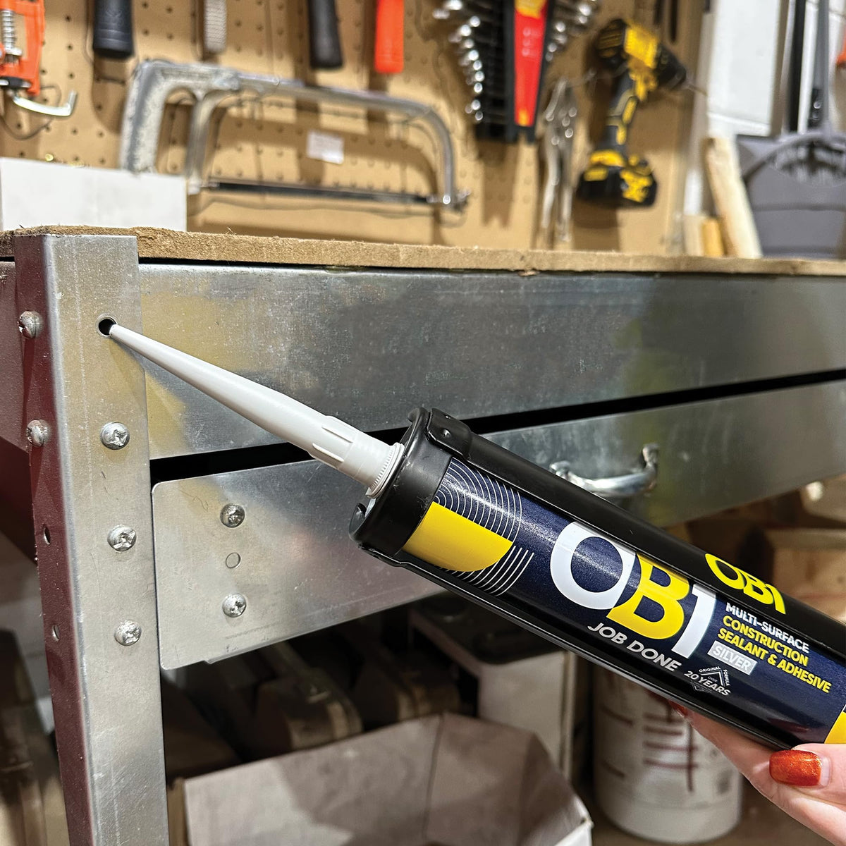 OB1 Clear Multi-Surface Construction Sealant & Adhesive, 290ml 2in1 formula