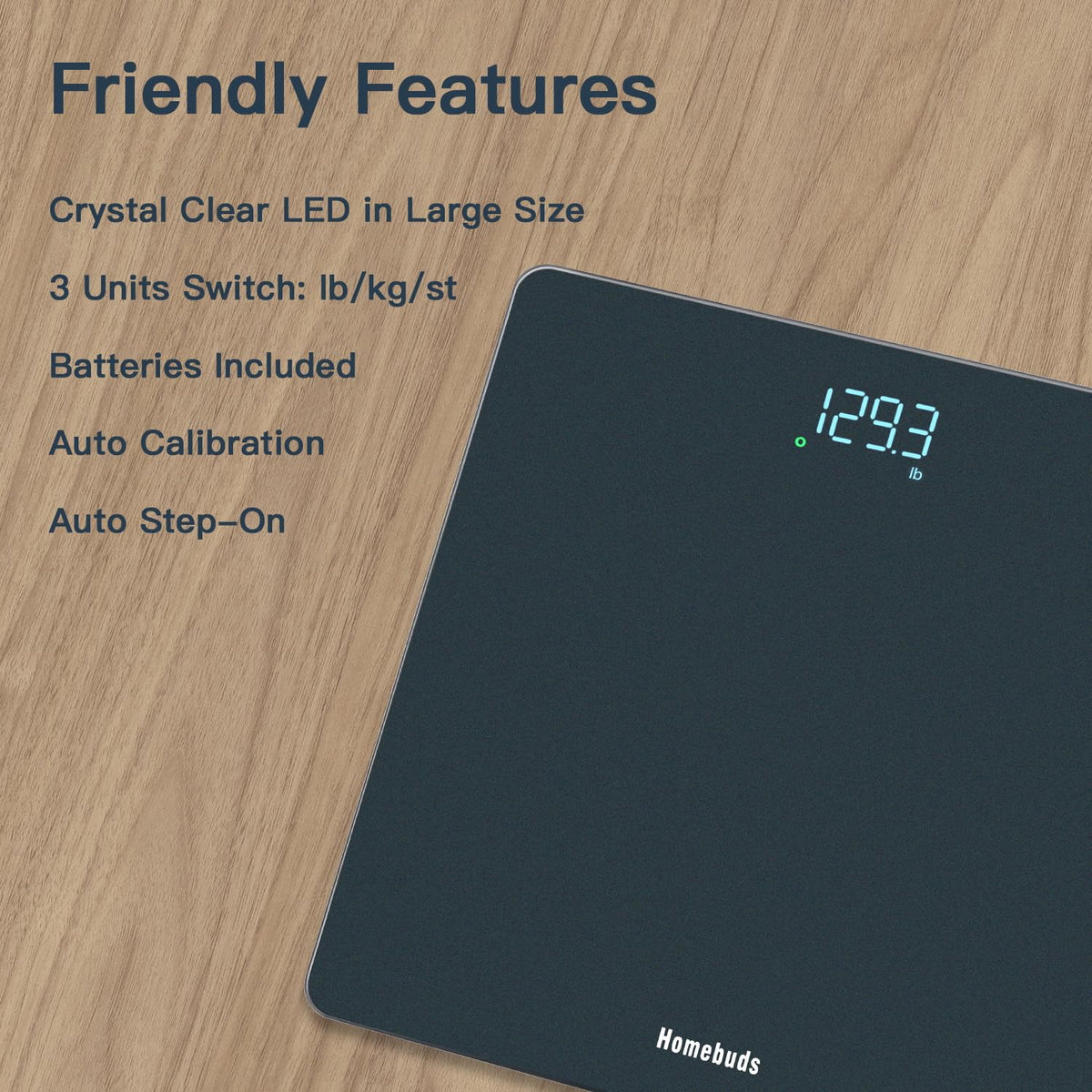 Homebuds Bathroom Scales for Body Weight 28st/400lb High Precision in 0.1lb