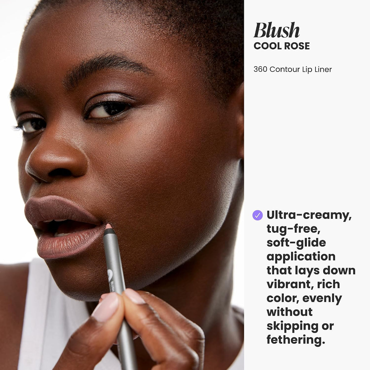 Wonderskin Lip Liner Pencil - 360 Contour Lipliner, Long Lasting, Sharpenable, Waterproof and Transfer-Proof Nude Lip Liner Pencil (Blush)