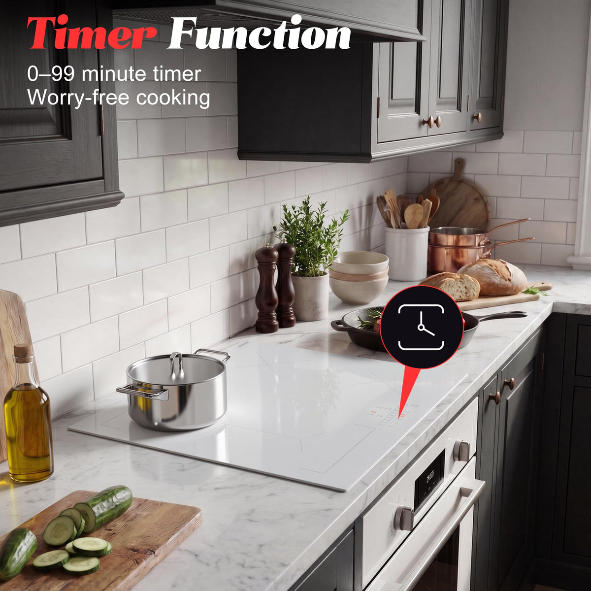 Portable Ceramic Hob, Pulg in Single Electric Hob 3600W