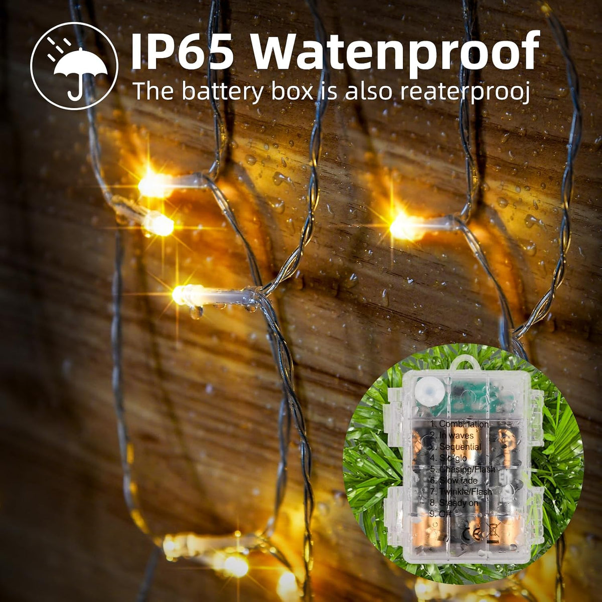 Fairy Lights,5M/50 LED Battery Operated String Lights for Indoor Outdoor Bedroom Lighting, Wedding Decor, Party, Garden, Christmas, Tree Decoration(Warm White, 2-Pack)