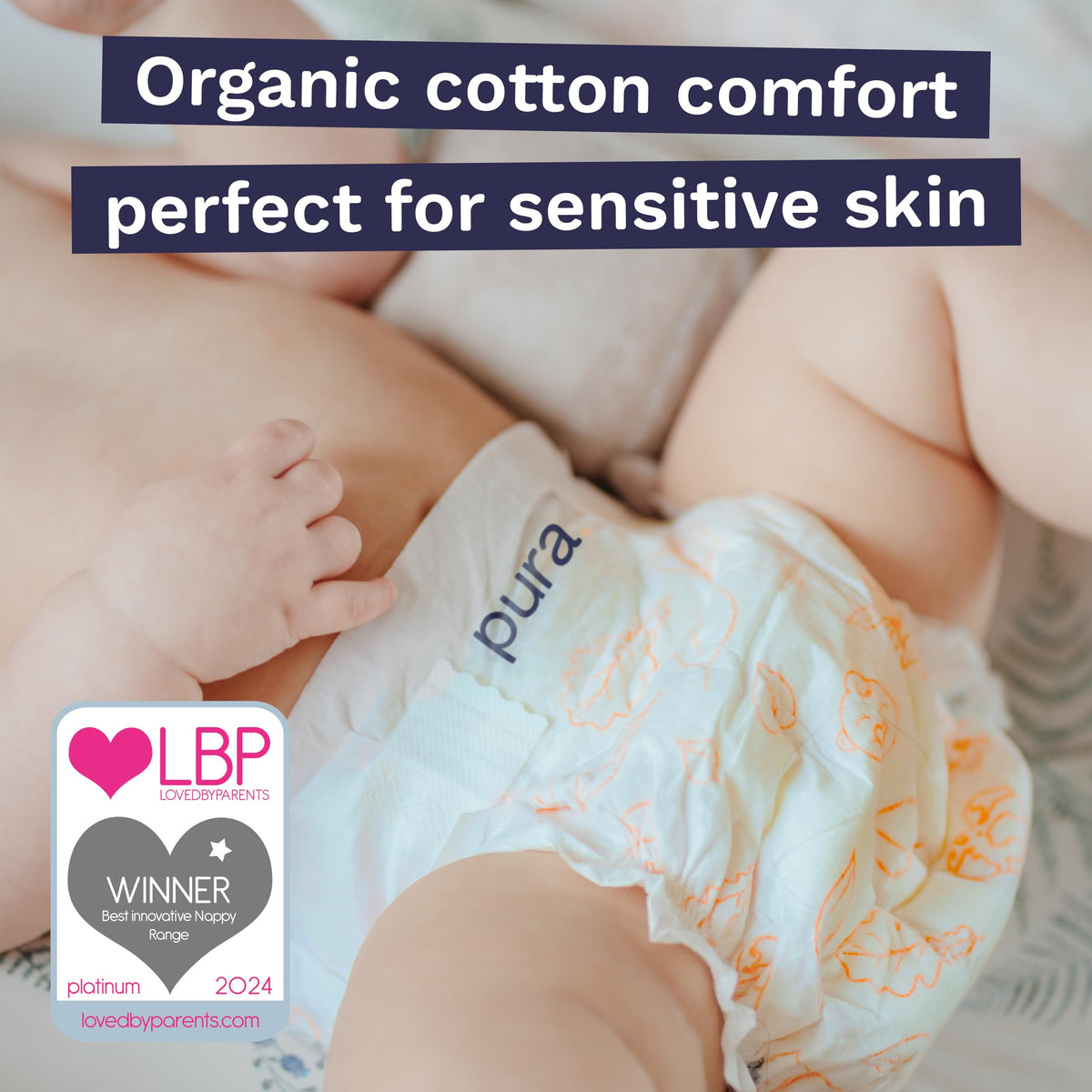 Pura Nappy Size 1 (2–5kg) 25 Count Sensitive Skin