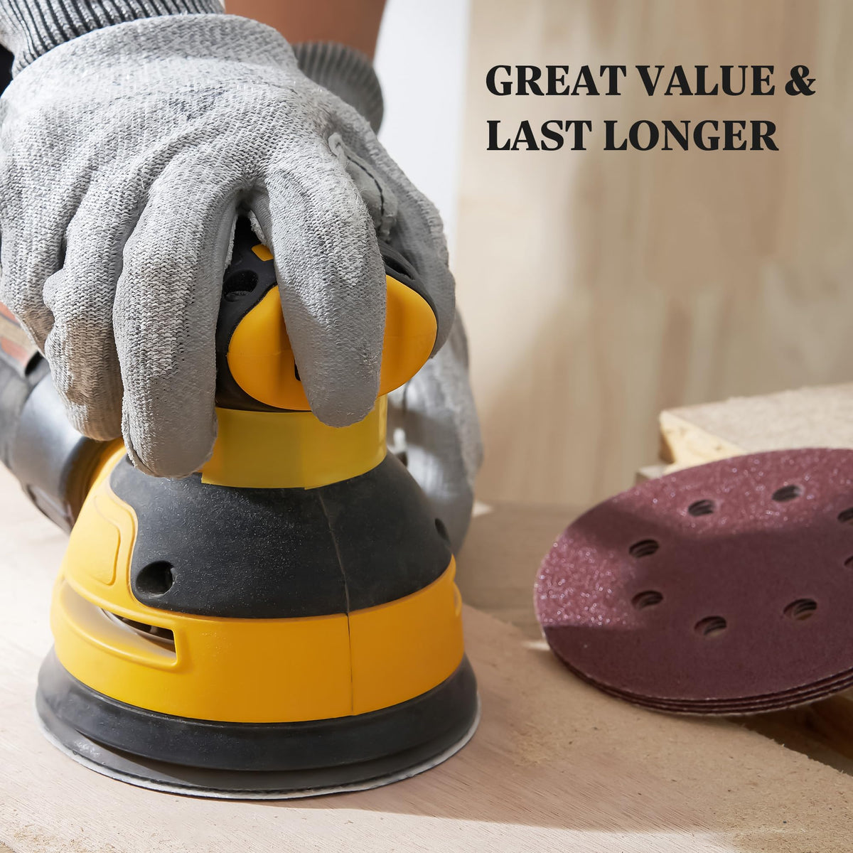 SATC Sanding Discs 150 Grit 110PCS Orbital Sander Discs 125mm Hook and Loop Round Orbital Sander Pads for Sanding