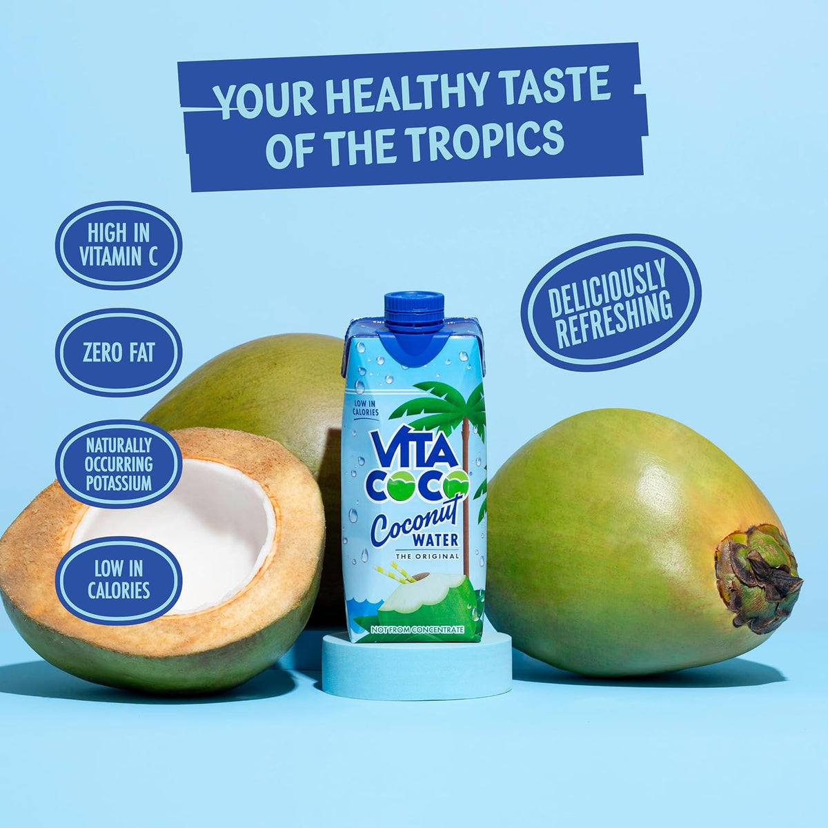 Vita Coco Original Coconut Water Multipack - 12x330ml - Rich in Vitamin C