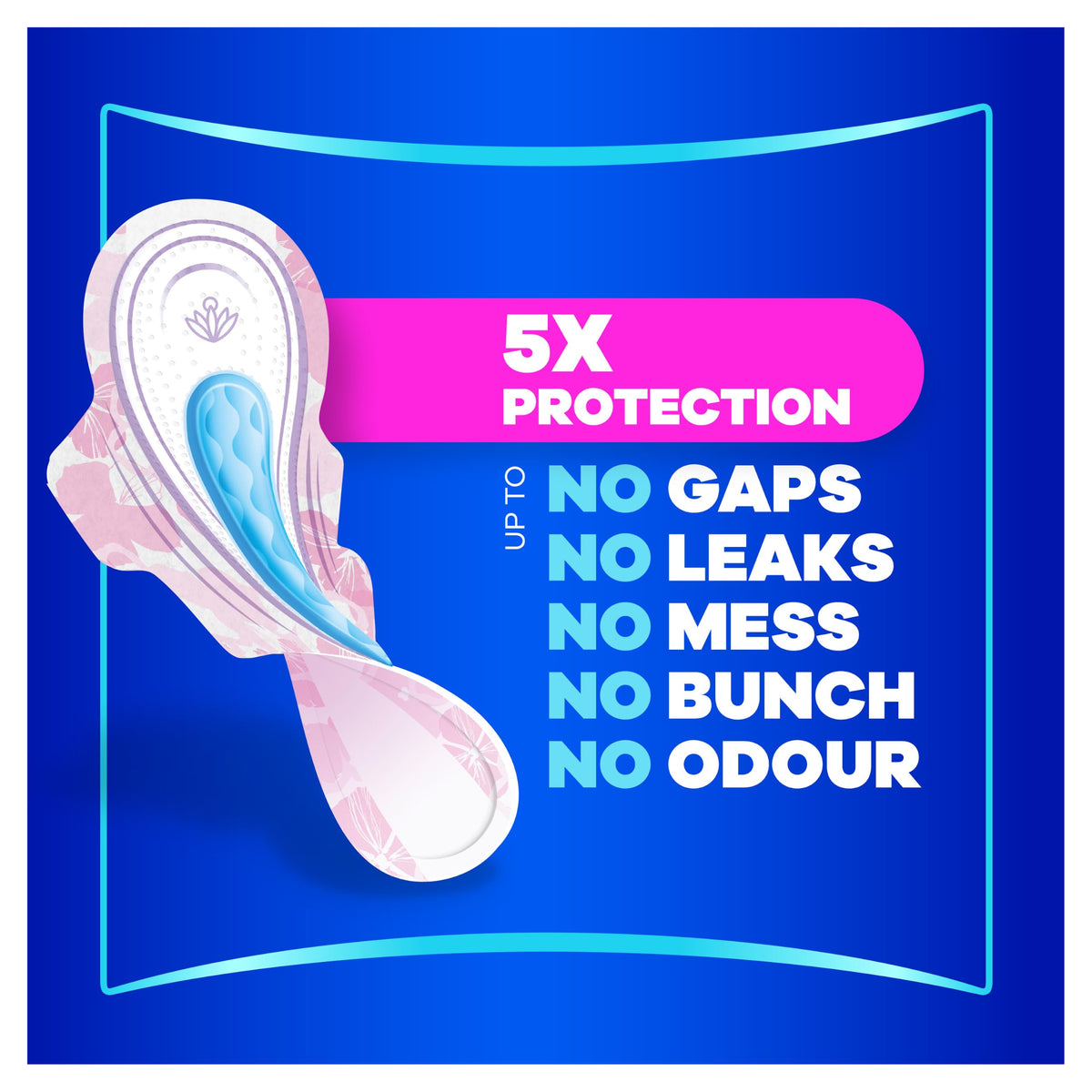 Always Platinum Secure Night Extra (Size 5) Sanitary Towels with Wings 16 Pads