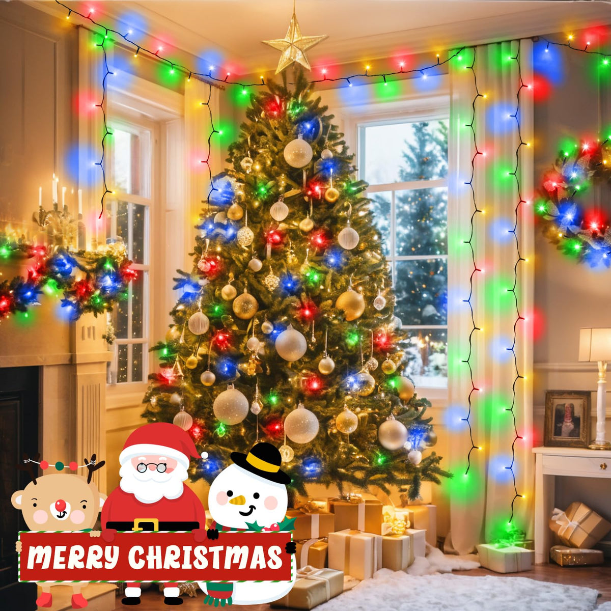 Gcstnn Battery Fairy Lights, 3M/9.8Ft 30LED Battery Powered Fairy Lights Indoor Outdoor with 6h Timer Waterproof String Lights On Green Cable,for Bedroom Christmas Tree Decorations,Garden-Cool White