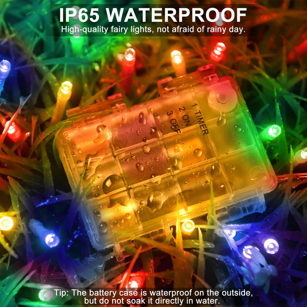 Dalugo Battery Fairy Lights, 3M 30 LED Warm White String Lights with 6h Timer, IP65 Waterproof Battery Powered Fairy Lights for Indoor Outdoor Christmas Decorations