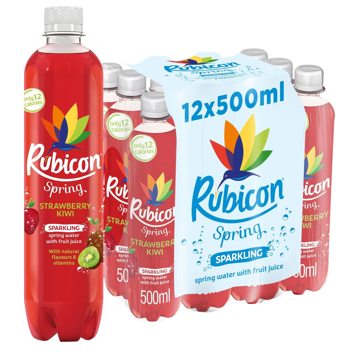 Rubicon Spring Black Cherry Raspberry Flavoured Water, 12 Pack, 330ml Cans