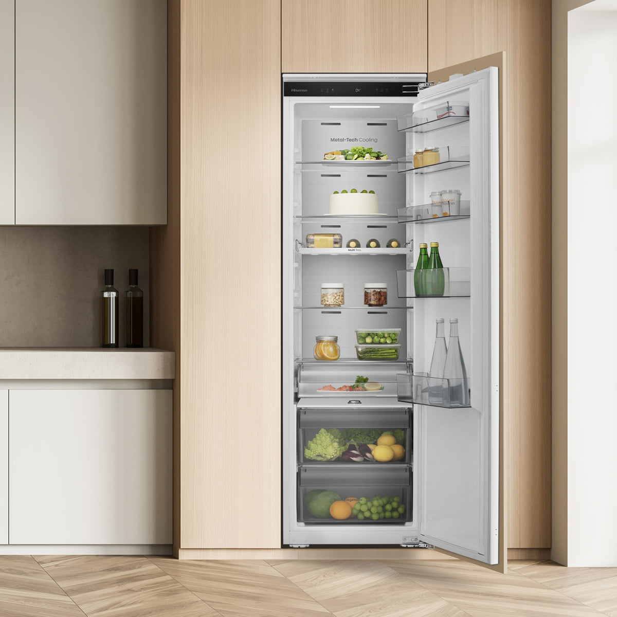 Hisense FV298N4ACE Tall Freestanding Freezer 240 Litre Capacity Total No Frost with LED Display 59D x 59.5W x 172H cm - Stainless Steel, Silver
