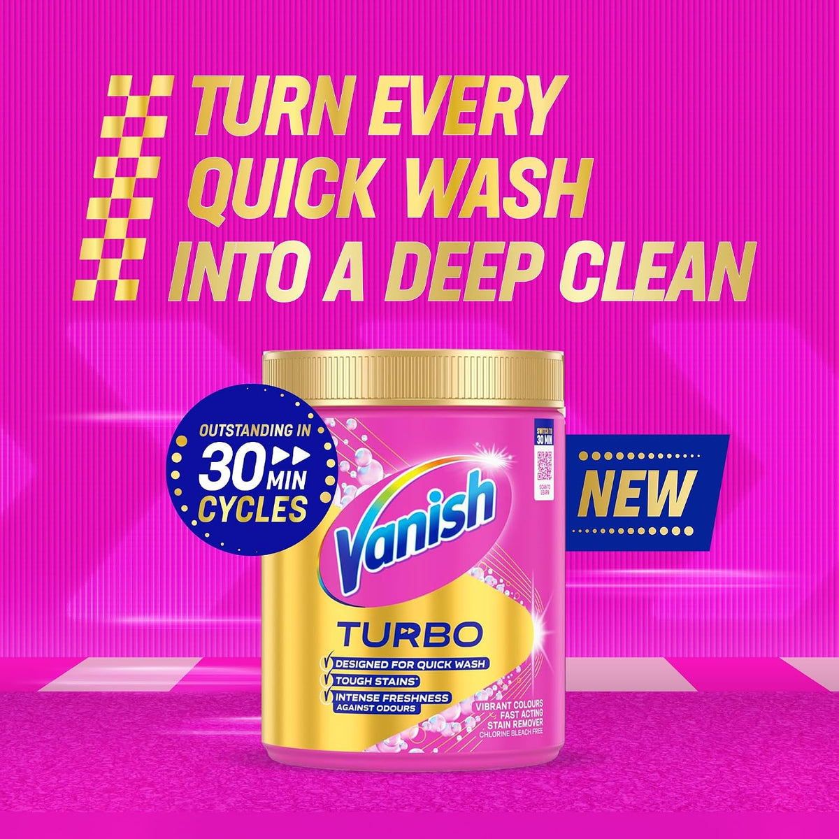 Vanish Turbo Fast Acting Stain Remover Powder (2 x 470g) 940g
