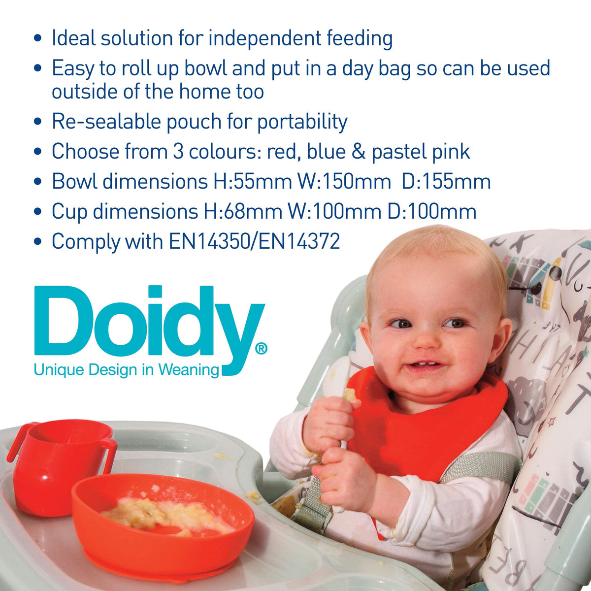 Doidy Cup, Open Cup for Training Baby 6 Months-3 Years, 200ml, Slanted Weaning Cup with Handles for Learning to Drink, BPA Free, 2 Pack (Orange)