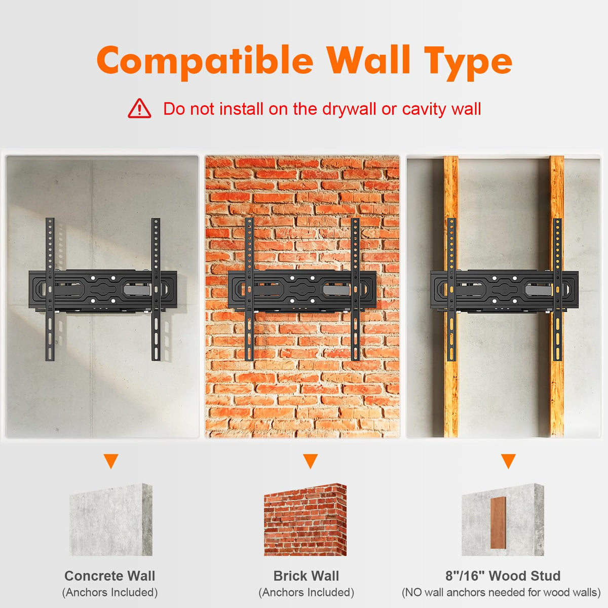 GRIFEMA Tilt TV Wall Bracket for 26 to 65 Inch TVs