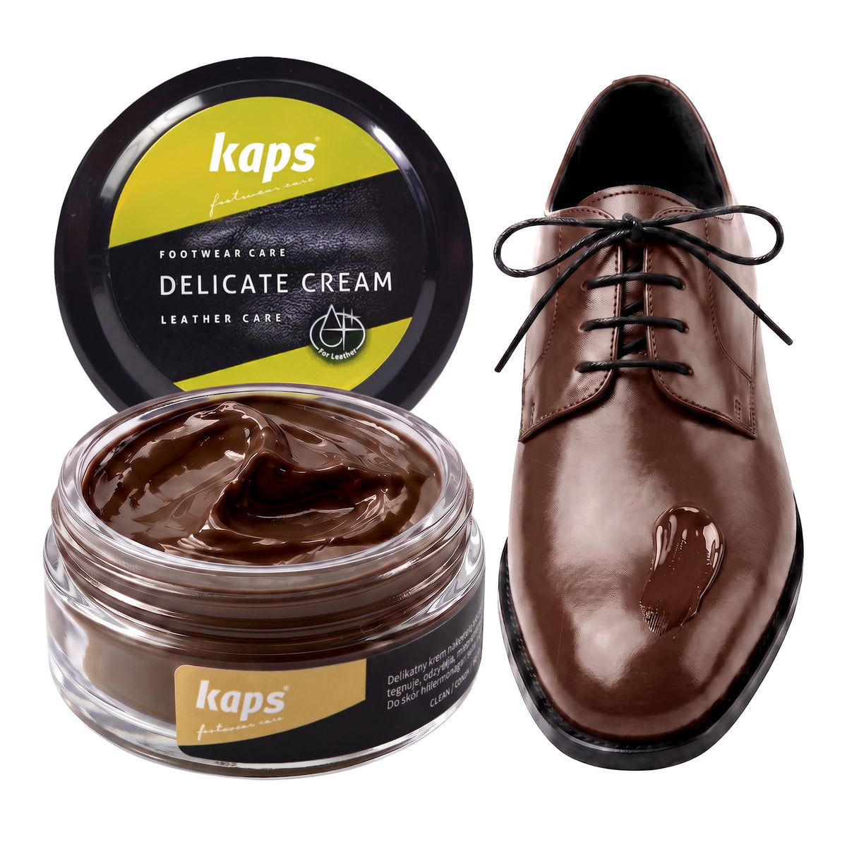 Leather Shoe Cream Polish & Conditioner, Kaps 50ml
