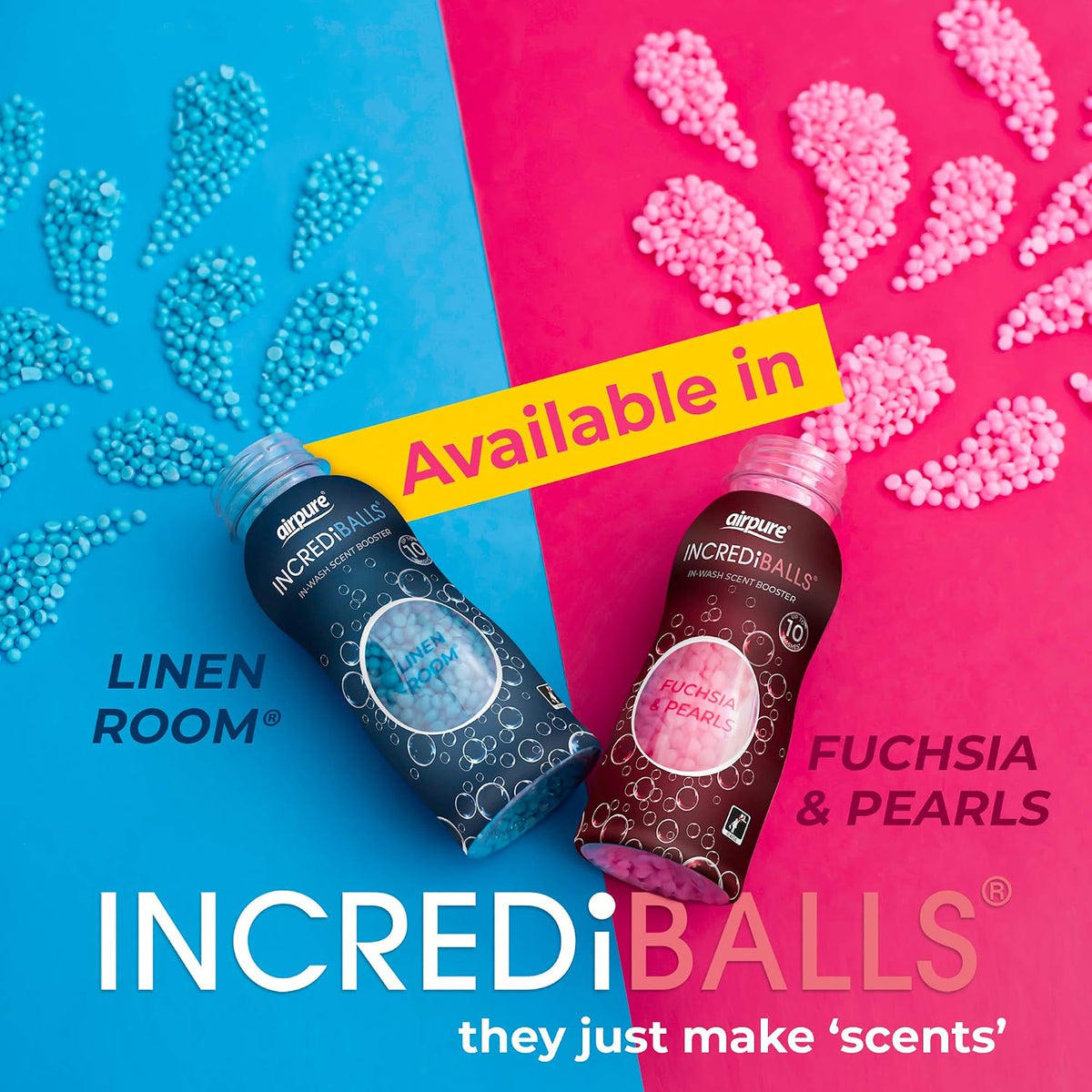 INCREDiBALLS in-Wash Scent Booster by Airpure, Enough for 10 Washes, Add to Laundry for Long-Lasting Fresh Scent to Household Fabrics, Keep Home & Office Smelling Clean - Linen Room Fragrance