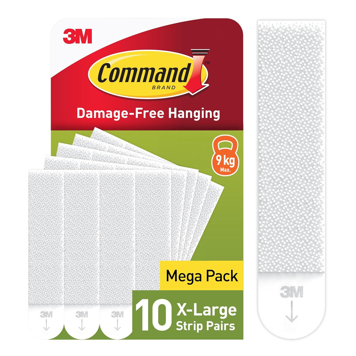 Command Strips for Picture Hanging, X-Large, 10 Pairs (20 Adhesive Strips)