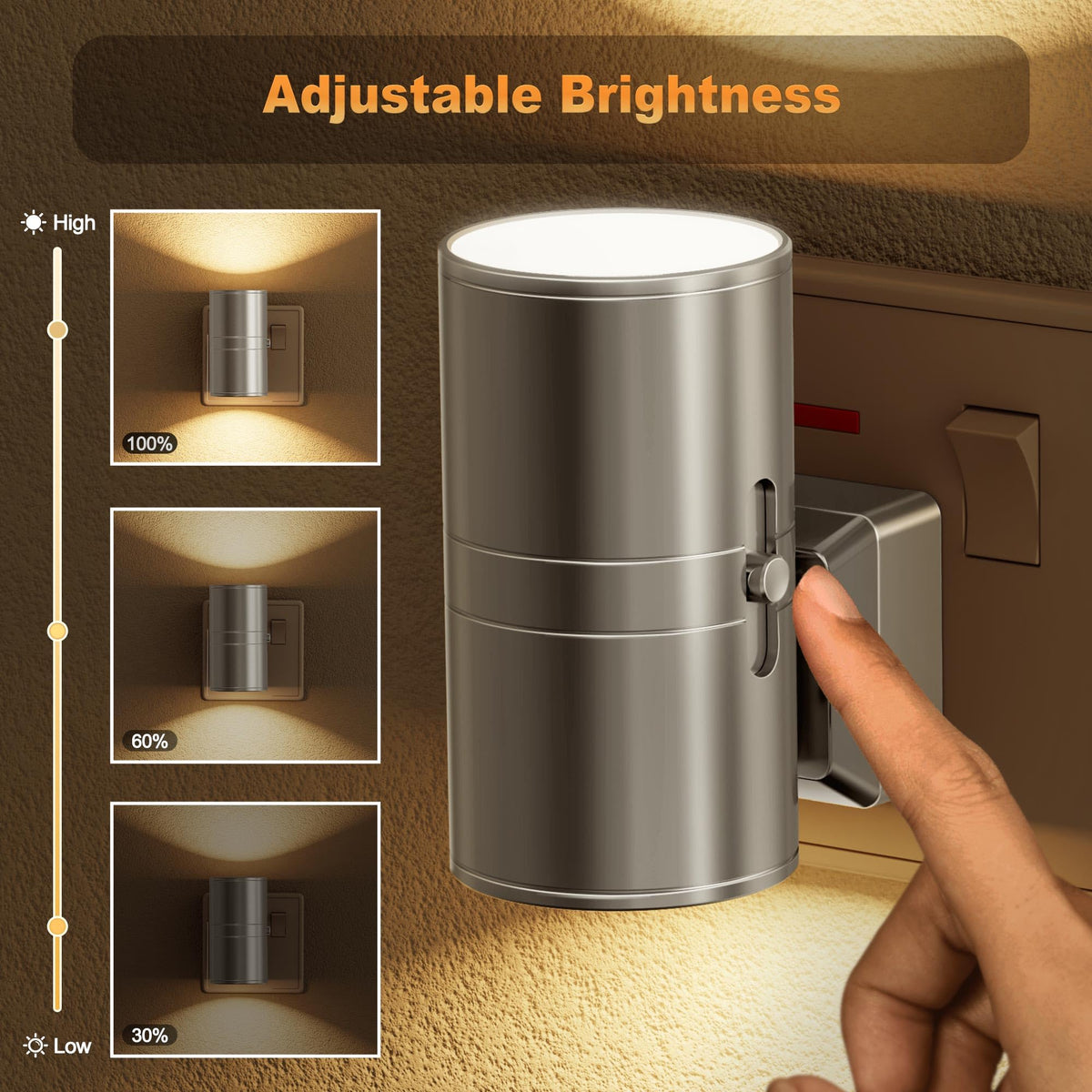 JandCase Night Light, Night Light Plug in Wall with Dusk to Dawn Sensor
