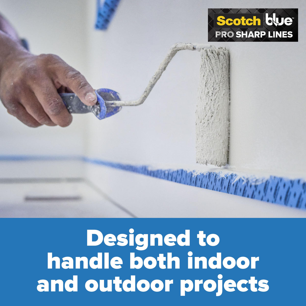 ScotchBlue Multi-Surface Premium Masking Tape, 24mm x 41m, 1 Roll/Pack - Scotch Adhesive Blue Painters Tape, For Painting and Decorating, Indoor & Outdoor, Sticks Well, 100% PEFC