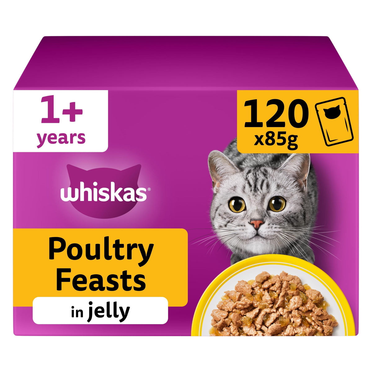 WHISKAS Adult Wet Cat Food in Jelly 40x85g Fish Favourites