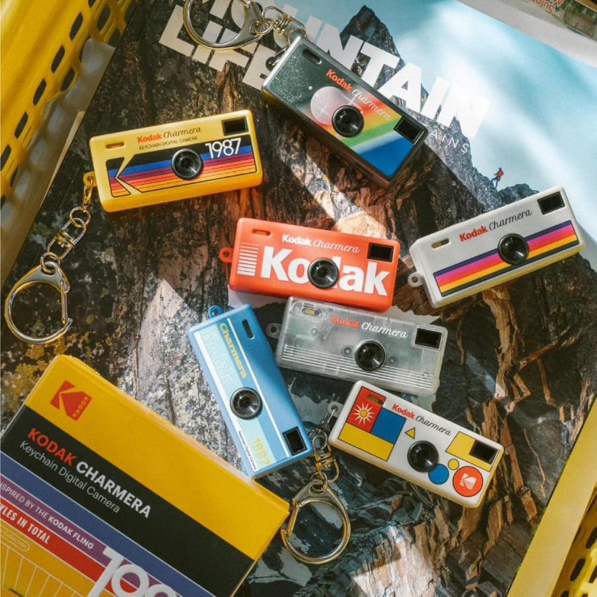 KODAK CHARMERA Keychain Digital Camera Blind Box Single Box (1PC)Mini Camera,Digicam,Video Recording,Bag Charm,Film Simulation Presets,1.6 Megapixels,Micro SD Card Slot,for Beginners Teens and Adults