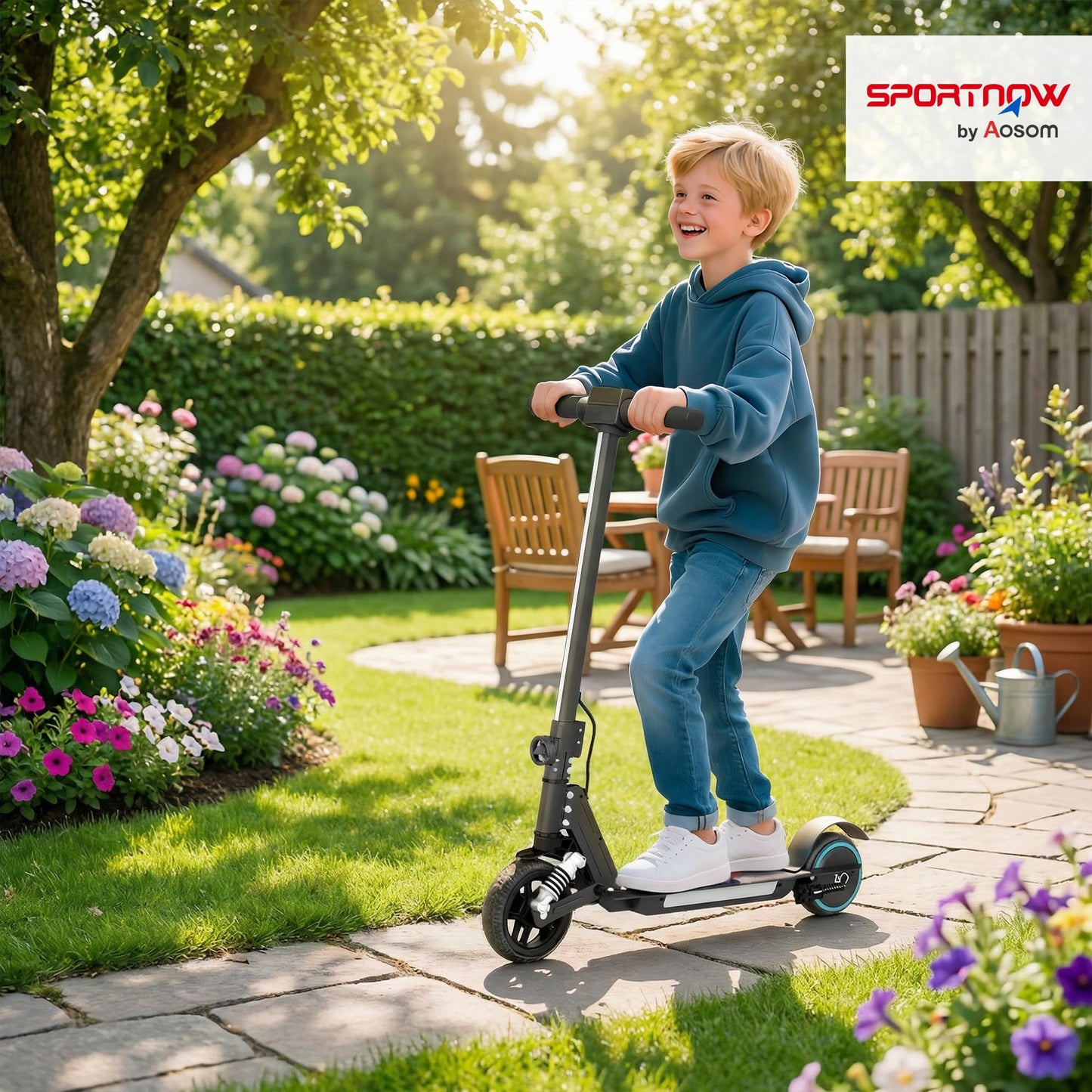 SPORTNOW Kids Electric Scooter — 150W, 14 km/h, 6 km Range, Foldable | CE Certified
