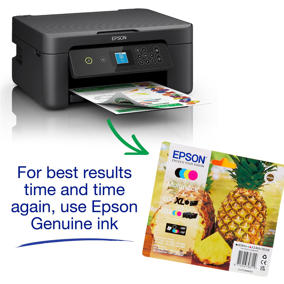 Epson Expression Home XP-5200 Precision Core 3-in-1 Ink Multifunction Printer, Scanner, Copier, WiFi, 1440dpi, Duplex, 2.4 Inch Display, DIN A4, incl. 3 Months Readyprint Flex Trial