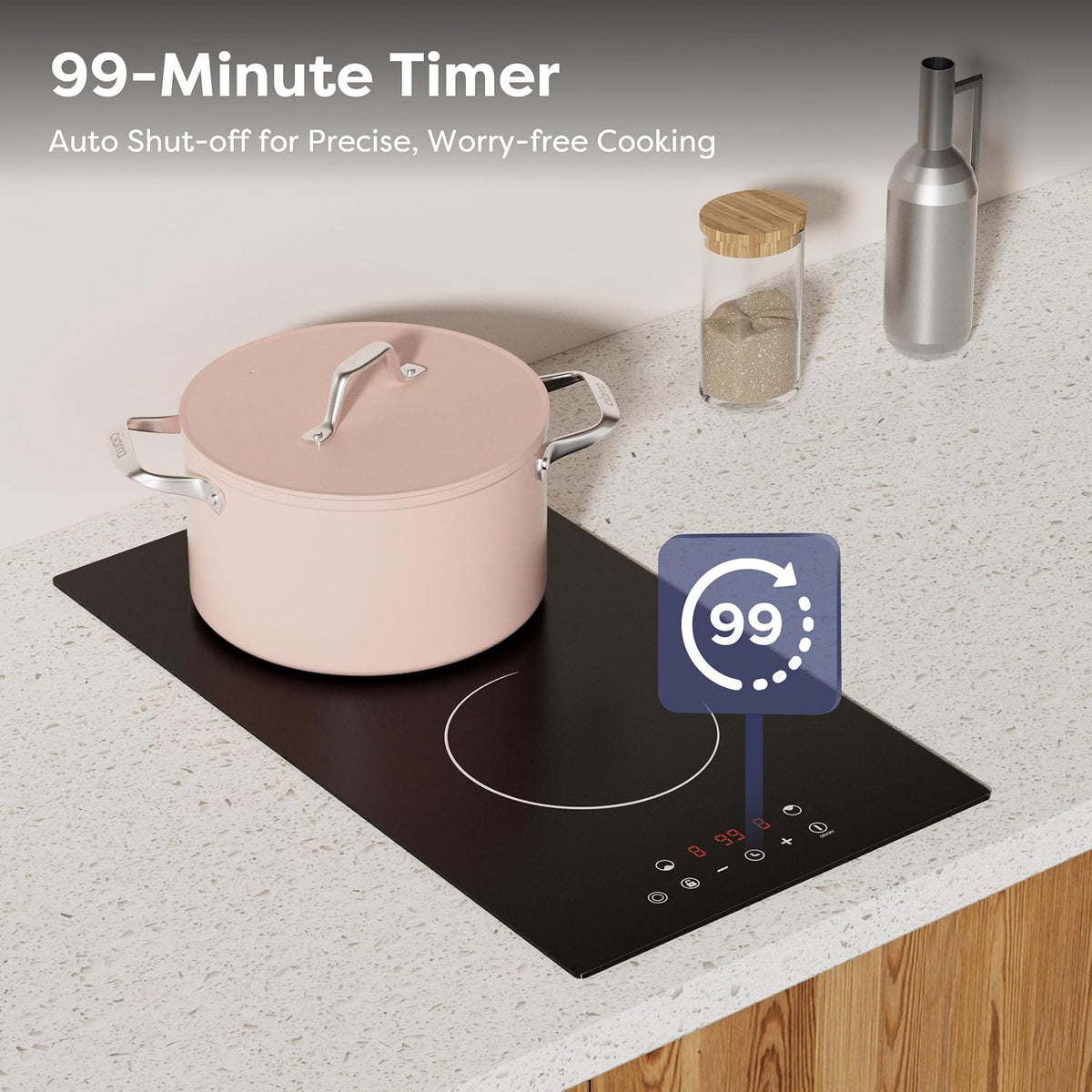 CDV 30cm Ceramic Hob 2 Rings 3200W Dual Ring Built-in Hardwired CDVER322