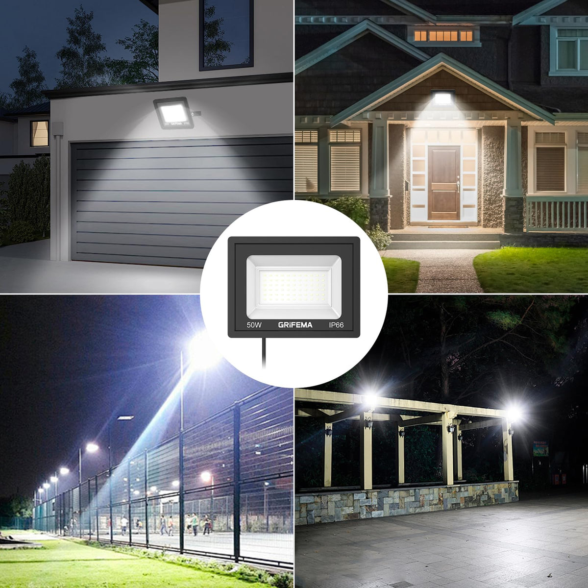 GRIFEMA 20W LED Security Light with Motion Sensor 2200LM 6500K