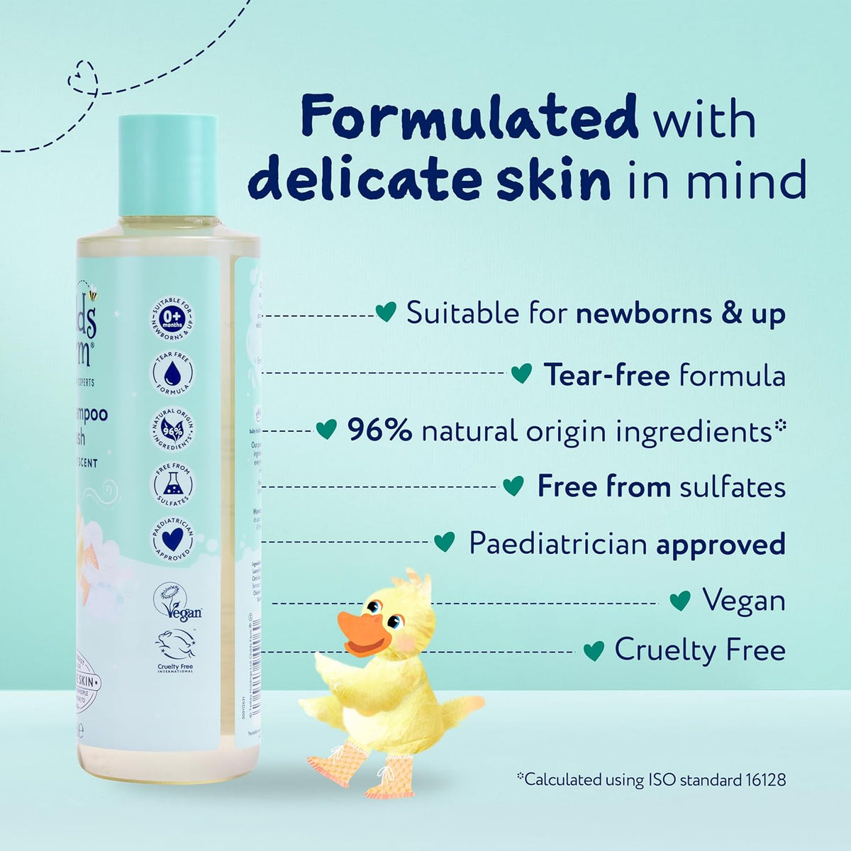 Childs Farm Baby Shampoo & Body Wash, Baby Soft Scent, Tear-free | Gently Cleanses & Soothes | Suitable for Newborns with Dry, Sensitive Skin, 250ml