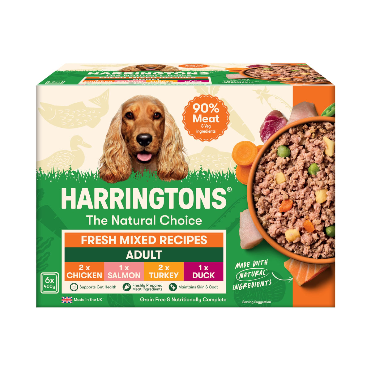 Harringtons Complete Wet Adult Dog Food Trays Meaty Pack 16x400g