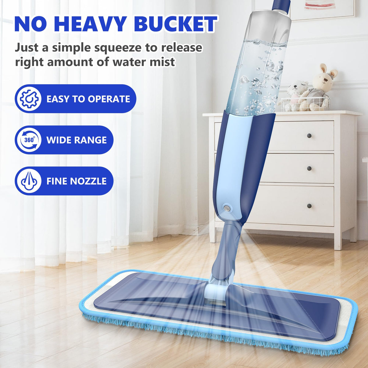 Microfiber Spray Mops for Floors Cleaning - Floor Mop with 4 Reusable Pads