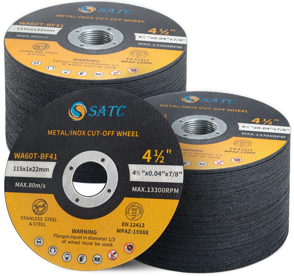 SATC 115mm Cutting Discs 50-Peice for Angle Grinder Durable Metal Cutting Disc Ultra Thin 1mm for Fast & Precise Cutting of Steel, Iron, Aluminum, & Ferrous Metals